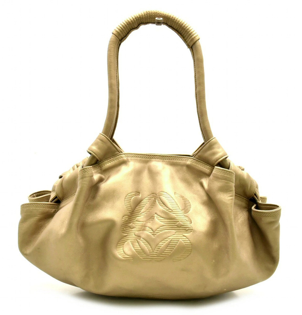 Loewe Nappa Aire Handbag Leather Bronze Brown Gold Tone